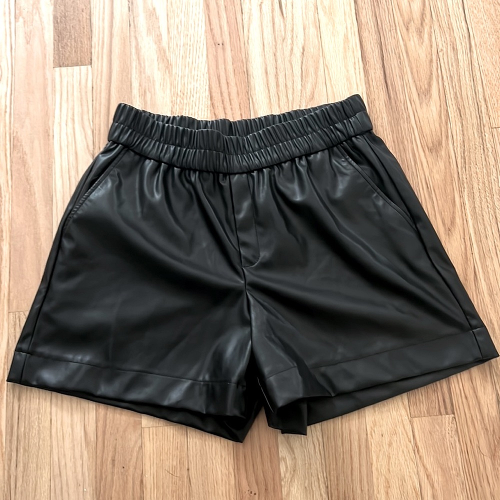Vegan leather hi-rise shorts